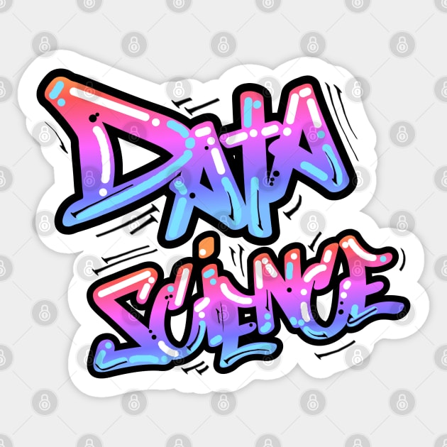 Data Science Graffiti Purple | Hip Hop Urban Street Art Spray Paint Black Sticker by aRtVerse